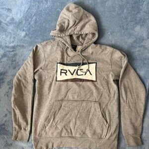 RVCA grey hoodie with front and back logo men size m‎